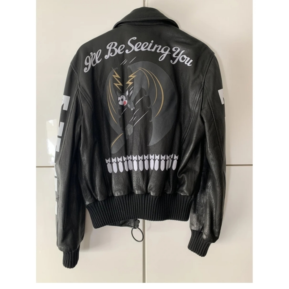 Sold On Ebay 11/30/2021π¨π¨ LIKE NEW (NO DAMAGE!!!!) OFF-WHITE LEATHER JACKET - Picture 3 of 10